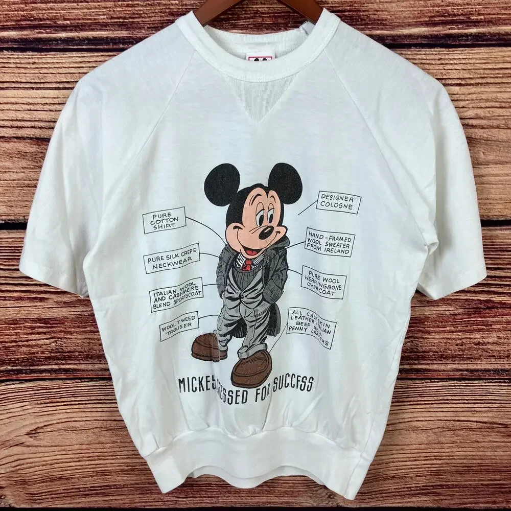 Vintage 1980s Mickey Mouse Dressed For Success Sweatshirt - Picture 2 of 7